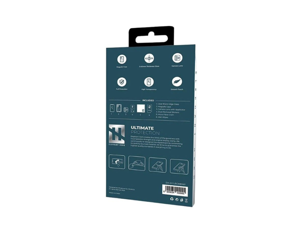 Buy Elephant Horn 3-in-1 Transparent Protection Pack for iPhone 16 Pro in Qatar Buy Elephant Horn 3-in-1 Transparent Protection Pack for iPhone 16 Pro in Qatar
